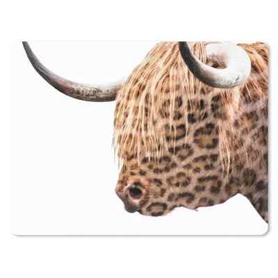 Produktbild von MuchoWow® Mauspad Mousepad Schottischer Highlander - Panther - Weiß 40x30 cm - Mousepads - Maus Mat - Pad - Mausunterlage - Anti Rutsch