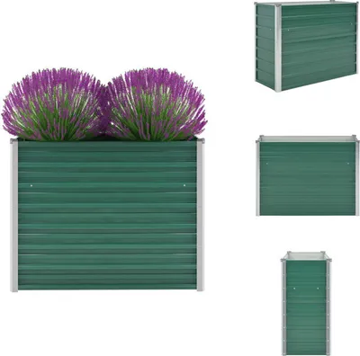 Zdjęcie produktu dla vidaXL Podwyższony kwietnik ogrodowy Stal ocynkowana 100x40x77 cm Zielony - Donice i doniczki