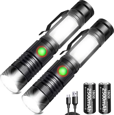 Image de Lampe de poche LED Extrêmement lumineuse 2000 lumens Rechargeable Lampe de travail Mini aimant Flashlight Lampe à main