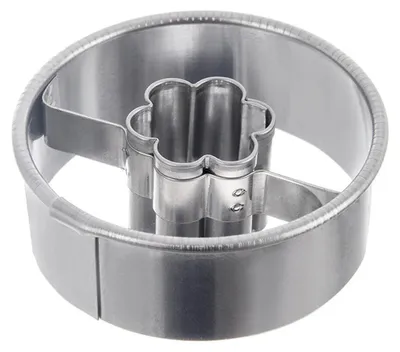 Obrázek produktu pro Forma na vykrajování sušenek – květina – kulatá – nerezová ocel – 4,5 cm – 1 kus – stříbrná