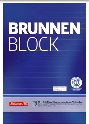 Produktbild von BRUNNEN Briefblock A5 liniert 50 Blatt Recyclingpapier 105241701