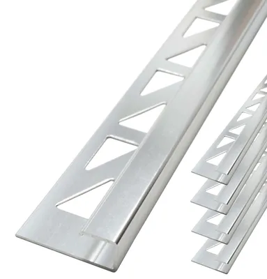 Produktbild von Dalsys 5x Fliesenschiene Eckprofil 2,5m x 8mm Silber matt Aluminium eloxiert Quadratprofil Fliesenprofil Abschlussleiste Kantenprofil Eckschutzschiene Wand Boden Fliesenabschlussprofil