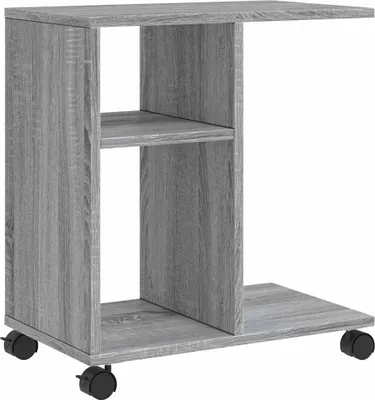 Produktbild von vidaXL Beistelltisch mit Rollen Grau Sonoma 50x30x55 cm Holzwerkstoff