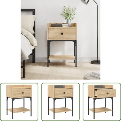 Produktbild von The Living Store Nachttisch Sonoma-Eiche 40,5x31x60 cm Holzwerkstoff