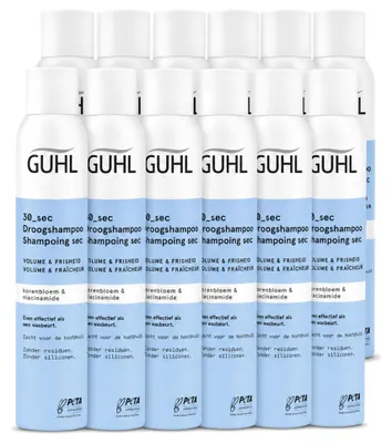 Imagen del producto de 12 unidades de champú seco para dar volumen y frescura de Guhl, 200 ml cada uno. Paquete económico