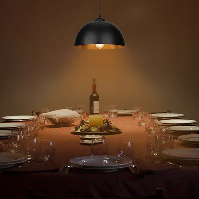 Image de TolleTour 2x LED Suspension plafond industriel noir et or Suspension cuisine