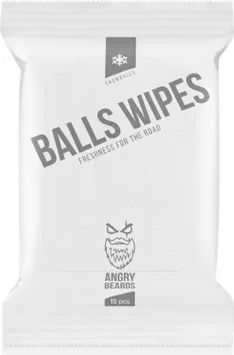 Obrázek produktu pro Intimní ubrousky - Balls Wipes Snowballs - Angry Beards - 15 kusů.