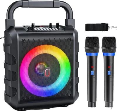 Image de Enceinte Bluetooth portable, système de karaoké, noir