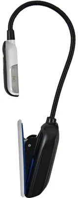 Produktbild von Varta Leselampe LED inkl. 2x CR2032 Batterien, Book Light, Klemmlampe, Leselicht für Buch, Tastatur, Tischleuchte für Notenständer, Clip Taschenlampe, Schwarz, Silber, Kunststoff, LED, 1 Lampen, 9 lm