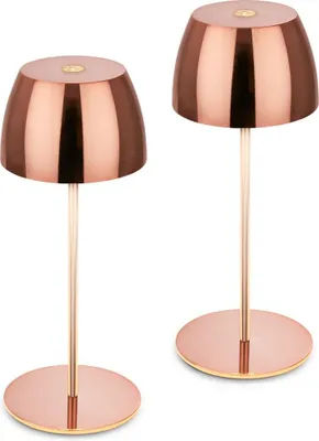 Produktbild von Briloner Serina Mini LED Tischlampe kabellos IP44, Dimmbar, Touch, Spritzwasserschutz, akku, kupfer, Ø8 x 20 cm