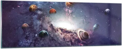 Produktbild von Bilder auf glas - Einteilig - Kosmos Planeten die Sterne - 90x30cm - Glasbilder - Wandbilder - Bilder - zum Aufhängen bereit - Wanddekoration aus Glas - Glas Bilder - Wandbild auf Glas - GAB90x30-4851
