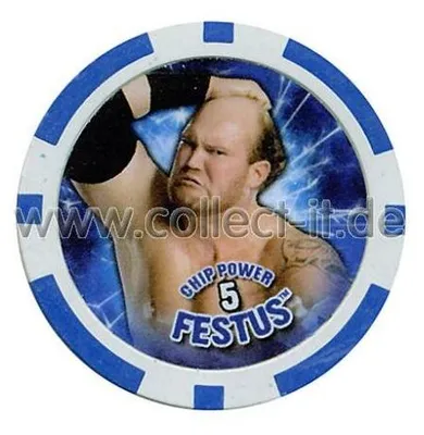 Zdjęcie produktu dla Żeton WWE – Festus – niebieski – seria 3