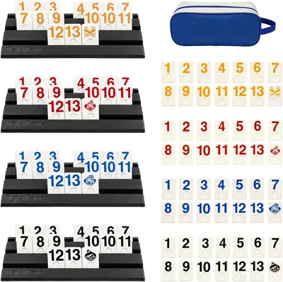 Zdjęcie produktu dla Zestaw do gry w rummy, kompaktowy, czarny, 1 sztuka, idealny w podróży