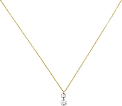 Produktbild von Halskette Collier aus 750 Gold Gelbgold mit 2 Diamanten Brillanten 0,21 ct. 45cm