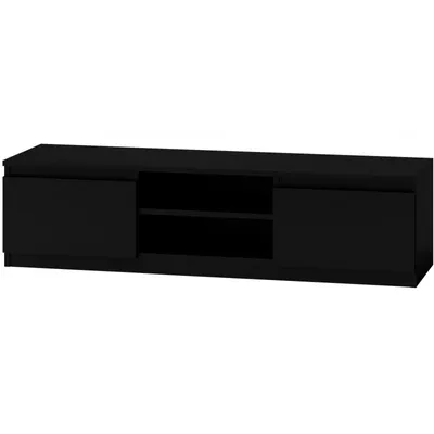 Produktbild von Topeshop RTV140 CZARNY, Schwarz, Partikelbord, Schwarz, Partikelbord, 2 Regale, 1400 mm