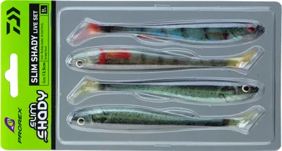 Image de DAIWA Prorex Real Slim Shady Live Set, assortiment de poissons en caoutchouc, 13,5cm, 15100-815