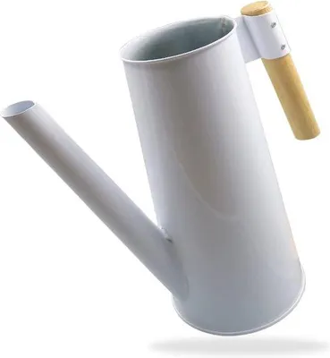 Obrázok produktu pre Biela 3-litrová kovová kanvica s drevenou rukoväťou