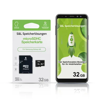 Produktbild von microSD Speicherkarte S&L für Samsung Galaxy A8 - Speicherkapazität: 32 GB