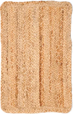 Produktbild von Jute Teppich handgewebt natur - rechteckig / 60 x 40 cm - Bodenmatte Läufer Fußmatte ethno boho Style