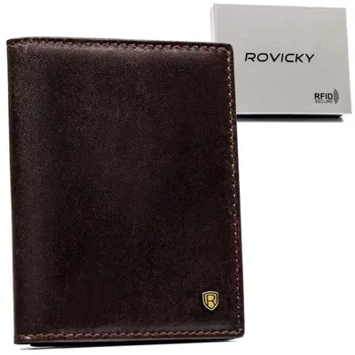 Zdjęcie produktu dla Elegancki portfel męski ze skóry naturalnej z RFID - Rovicky