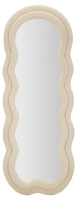 Imagen del producto de Espejo de pared Miki XL con marco en terciopelo crema