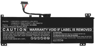 Produktbild von Akku für Lenovo SSB10X55571 Li-Ion 11,52 Volt 3750 mAh schwarz.