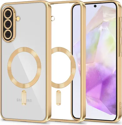 Produktbild von Handyhülle mit Kameraabdeckung für Galaxy A37 5G, Tech-Protect MagFlex für MagSafe, Transparent und Gold