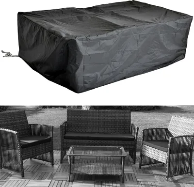 Zdjęcie produktu dla Melko plandeka ochronna na meble ogrodowe czarna - 135x132x78 cm