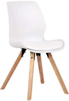 Produktbild von CLP Esszimmerstuhl gepolstert Luna, Moderner Küchenstuhl mit Rückenlehne, bis 136 kg belastbar, geeignet für Küche und Wohnzimmer, Farbe: weiß, Material: Kunststoff