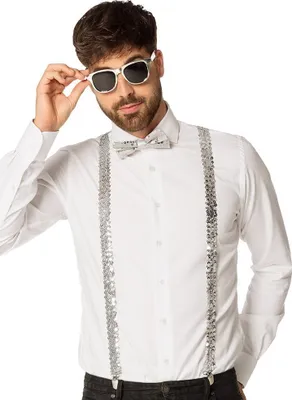 Produktbild von Boland Accessoire-Set Silber Glitzer Party Erwachsene Kostüm