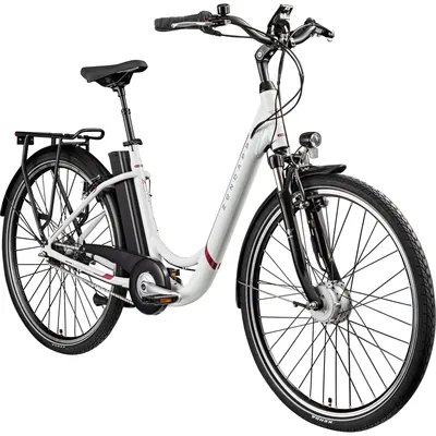 Produktbild von Zündapp Z517 E Bike Damenfahrrad 28 Zoll weiß/beere, KI-generiertes Bild