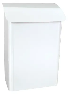 Produktbild von Wandbriefkasten Lugon aus verzinktem Stahl mit Namensschild | HxBxT 42,4x29,1x17cm | Einwurföffnung 25x4cm | Weiß