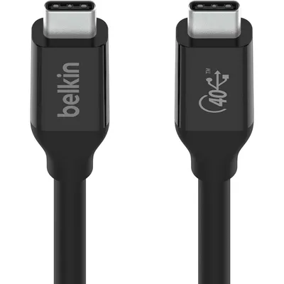 Produktbild von Belkin INZ001bt0.8MBK, 0,8 m, USB C, USB C, USB4 Gen 3x2, 40 Gbit/s, Schwarz