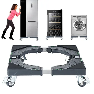 Produktbild von Einstellbare Waschmaschinen Untergestell Waschmaschine Sockel mit 4 Räder für Trockner, Waschmaschine und Kühlschrank, 40 – 65cm