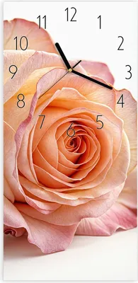Produktbild von Wanduhr aus Glas mit Motiv Elegante Rose Blüte- 30 x 60 cm - inkl. Aufhängesystem