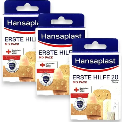 Produktbild von 3x Hansaplast Erste Hilfe Mix Pack 3x 20 Stück