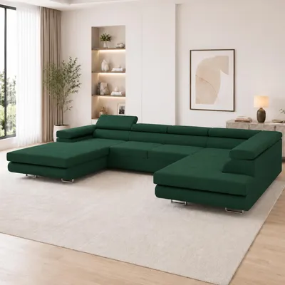 Produktbild von Wohnlandschaft mit Schlaffunktion, Couch für Wohnzimmer - Schlafsofa - Eckcouch