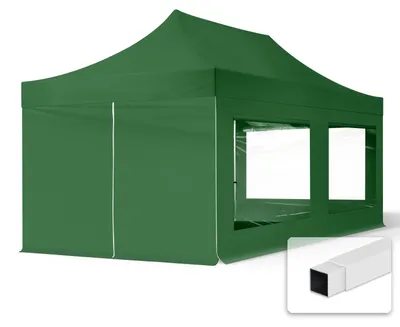 Obrázek produktu pro Nůžkový stan 3x6 m, ocel, vč. 4 bočnic tmavě zelená