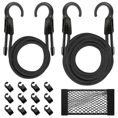2er-Set Spannbänder mit Haken, verstellbar, 1,5/3 m, elastisch