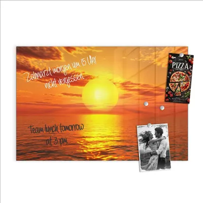 Produktbild von Magnettafel 60x40cm Pinnwand Whiteboard beschreibbar - Sonnenuntergang Meer