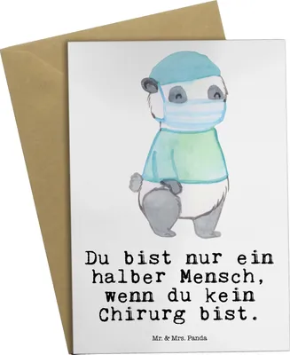 Produktbild von Mr. & Mrs. Panda Klappkarte Chirurg Herz - Weiß - Geschenk, osterkarten, einladungskarten, Arzt, Grußkarten, Krankenhaus, Glückwunschkarte, weihnachtskarten, Mediziner