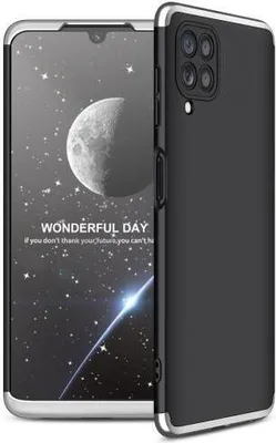 Produktbild von 360 Grad-Case für Samsung Galaxy A22 - Farbe: Schwarz & Silber - Modellkompatibilität: Für Samsung Galaxy A22 4G - Mit Speicherkarte: Nein