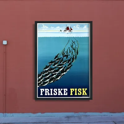 Produktbild von Poster - Canvas - Leinwand - 21 cm x 29,7 cm - Fotoposter - Leinwandkunst - Friske Fisk