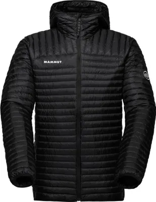 Schwarze Mammut Broad Peak Light IN Daunenjacke mit Kapuze und durchgehendem Reißverschluss