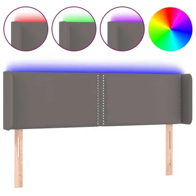 Obrázek produktu pro vidaXL LED čelo šedé 147x16x78/88 cm Imitace kůže