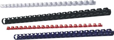Produktbild von GBC CombBind Plastikbinderücken, weiß, 25mm (50), Weiß, 240 Blätter, Polyvinylchlorid (PVC), A4, 2,5 cm, 238 mm