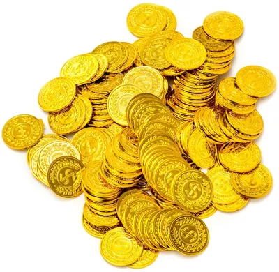 Produktbild von Goldmünzen aus Kunststoff - 144 Stück