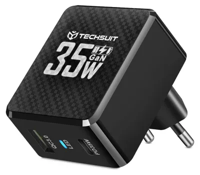 Obrázek produktu pro Techsuit Síťová Nabíječka GaN 35W – Rychlé Nabíjení USB Type-C KP36769