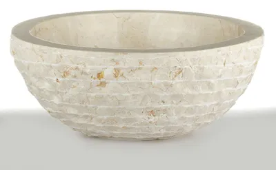 Productafbeelding van Teakea - Wit Marmeren Waskom - Oblique | 45x21x15