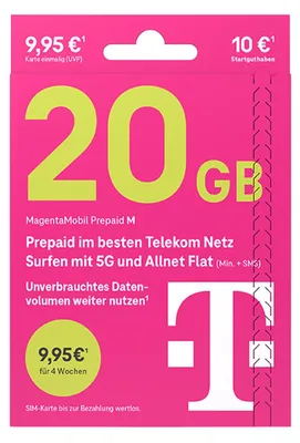 Produktbild von Telekom MagentaMobil Prepaid M Simkarte mit 10 € Startguthaben